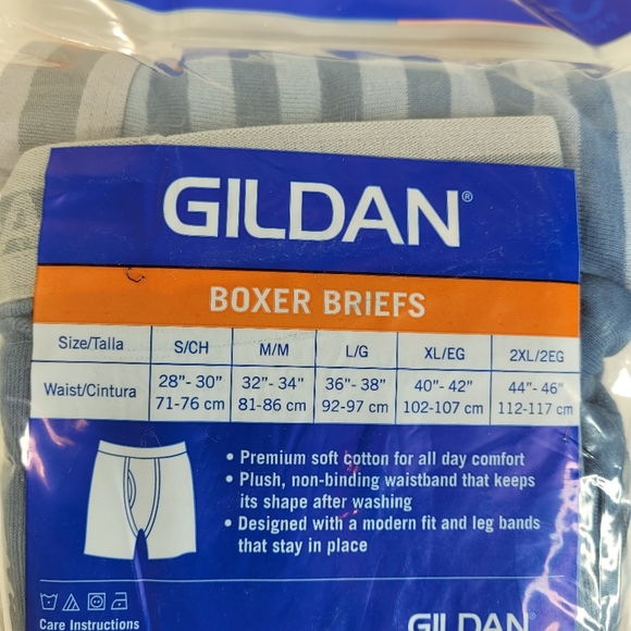 Gildan Boxer Briefs Premium Cotton Comfort Plush Waistband 5 Pack Size Small NEW - Picture 3 of 4